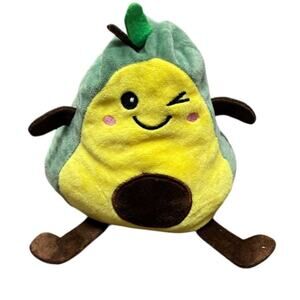 Reversible Avocado Plush Happy Winking & Frowning Sad Mad Stuffed Animal